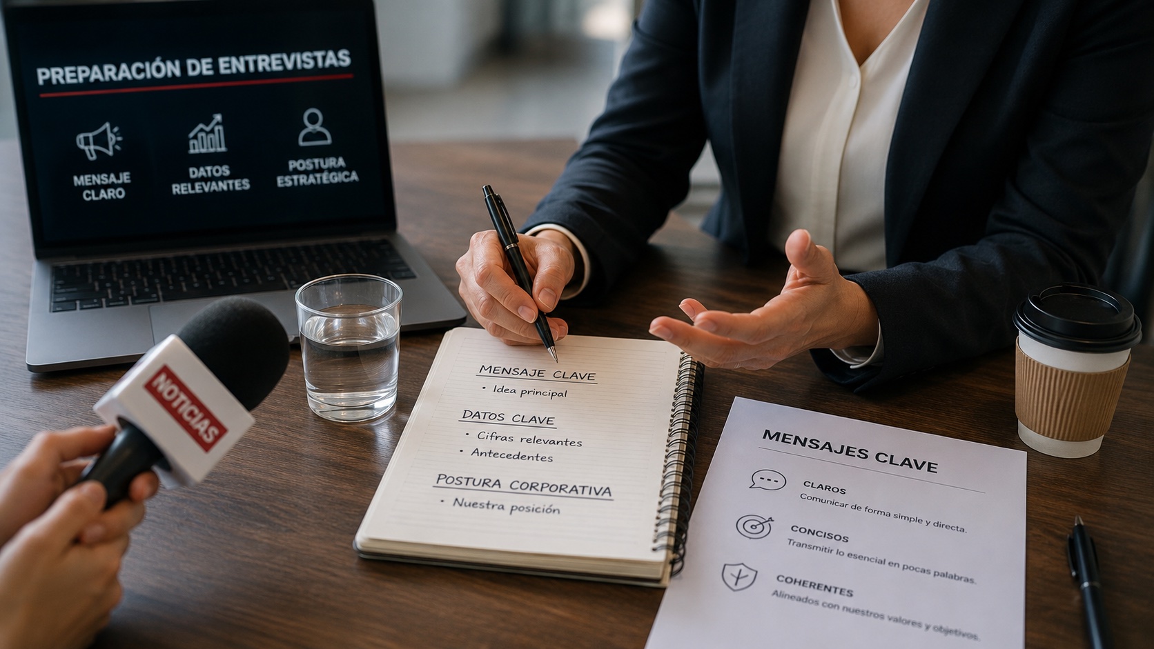 ¿Cómo definir mensajes clave antes de una entrevista?
